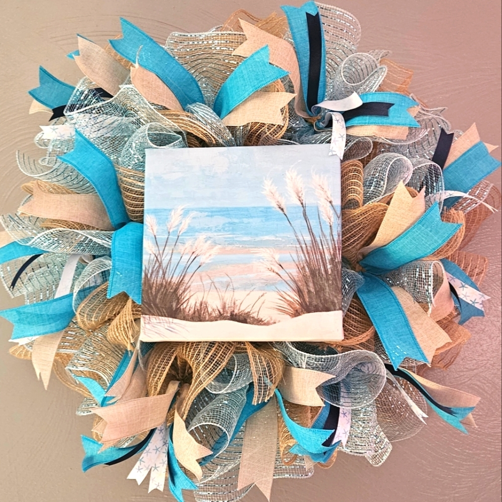 Hand-made beach wreath